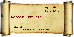 Wohner Dániel névjegykártya